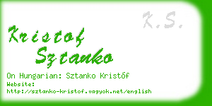 kristof sztanko business card